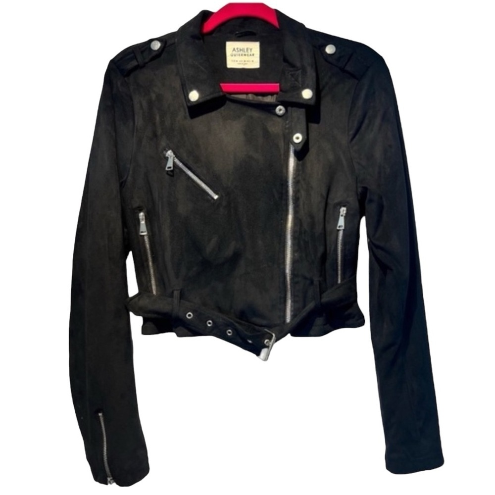 Ashley by 26 International Outerwear Black Suede Jacket Size M